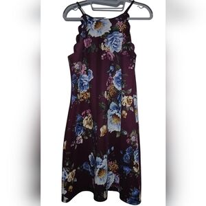 Iz Byer Purple Floral Dress